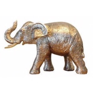 Elefant sølvfarvet polyresin h9,5cm